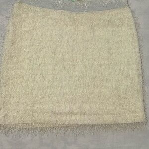 Kimchi Blue Cream and Silver Pencil Skirt